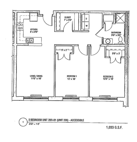 2 bedroom unit